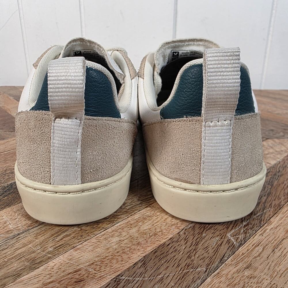 Veja Kids Sneakers in White, Tan & Dark Green - Picture 5 of 10